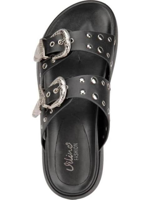SANDALIA PLANA NEGRO VI LINE FASHION