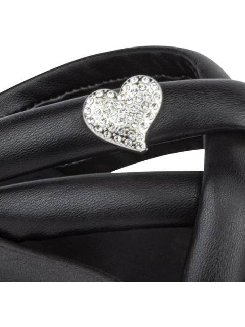 SANDALIA PLANA HEBILLAS NEGRO VI LINE FASHION