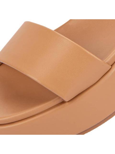 SANDALIA PLANA LISA COGNAC VI LINE