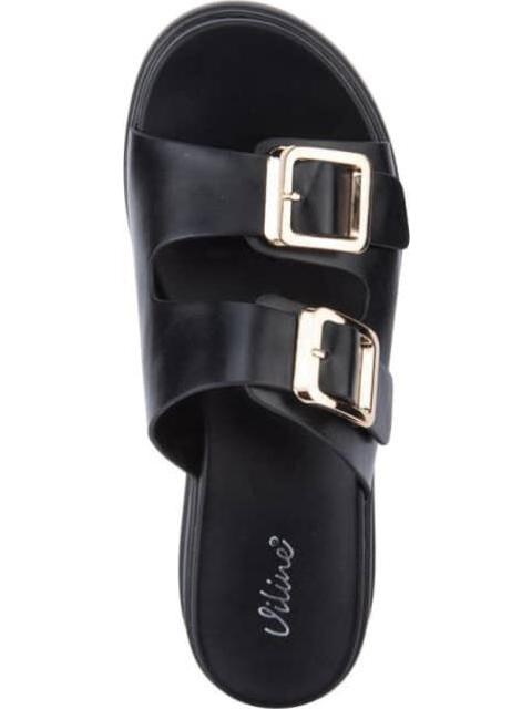 SANDALIA PLANA NEGRO VI LINE