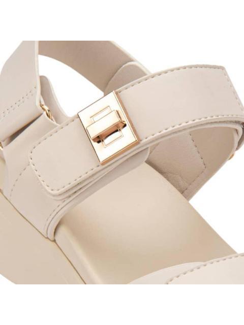 SANDALIA PLANA BEIGE/HUESO VI LINE