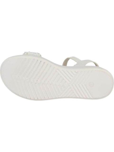 SANDALIA PLANA PERLAS BEIGE/HUESO VI LINE