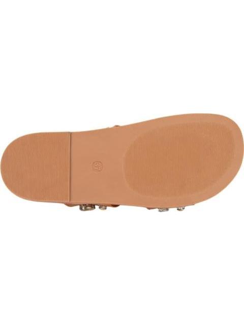 SANDALIA PLANA PIEDRAS COGNAC BELINDA PEREGRIN