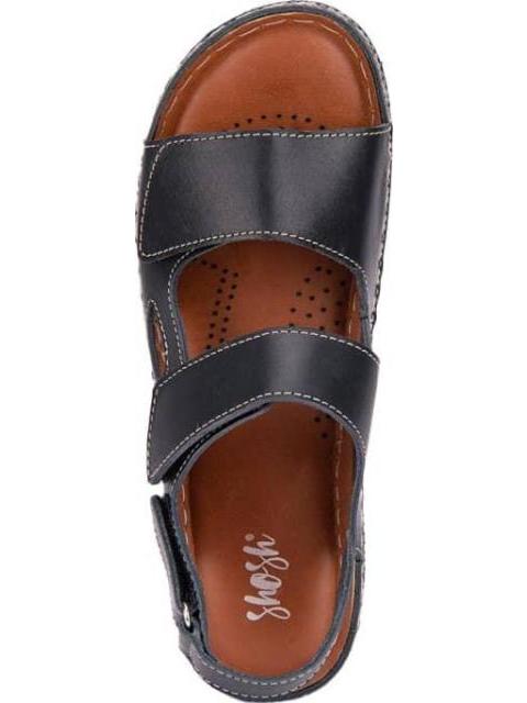 SANDALIA PLANA DE PIEL NEGRO SHOSH