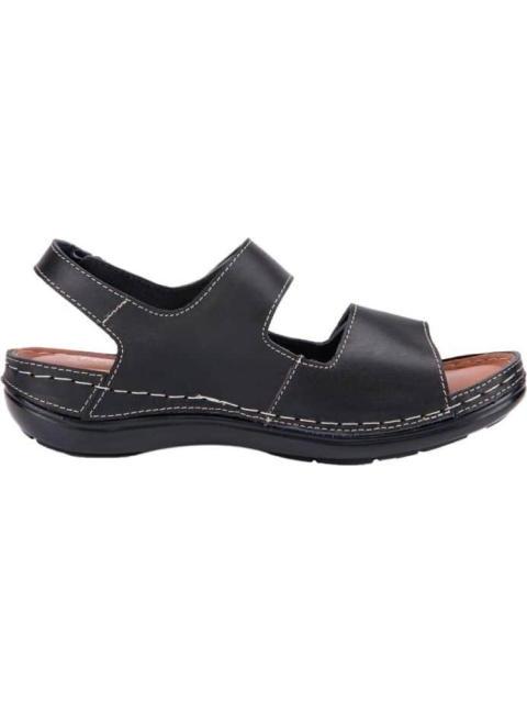 SANDALIA PLANA DE PIEL NEGRO SHOSH