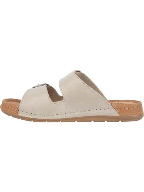 SANDALIA PLANA DE PIEL HUESO SHOSH