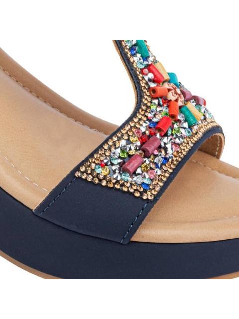 SANDALIA PLATAFORMA AZUL VI LINE