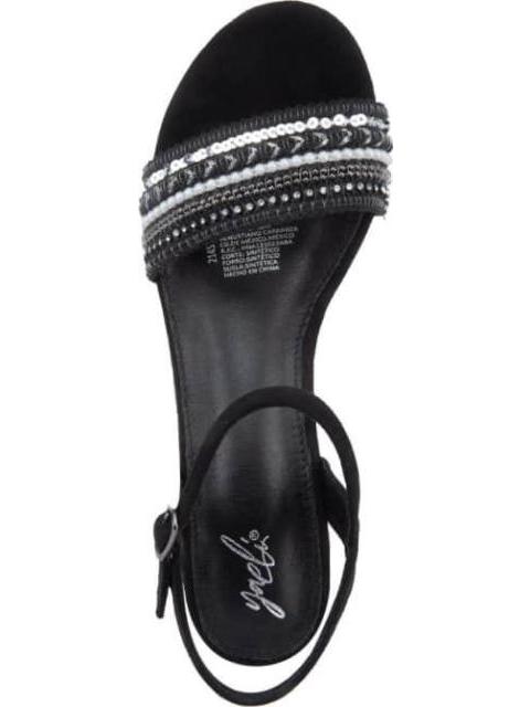 SANDALIA CON BRILLOS NEGRO YAELI