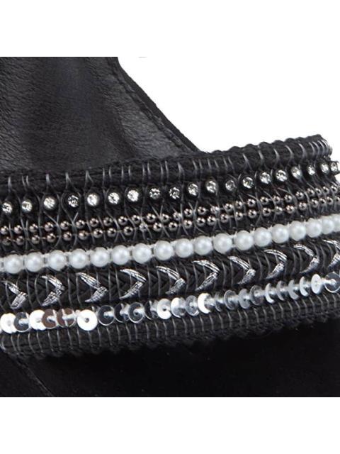 SANDALIA CON BRILLOS NEGRO YAELI