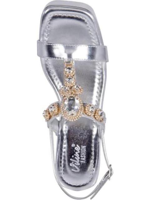 SANDALIA PLATAFORMA PLATA VI LINE FASHION