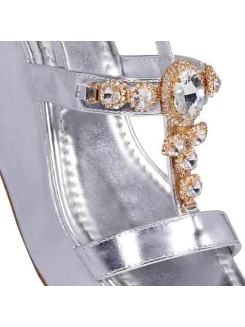 SANDALIA PLATAFORMA PLATA VI LINE FASHION