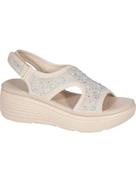 SANDALIA PLATAFORMA CON BRILLOS BEIGE SHOSH