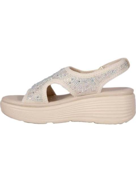 SANDALIA PLATAFORMA CON BRILLOS BEIGE SHOSH