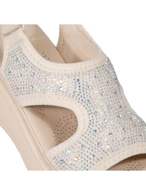 SANDALIA PLATAFORMA CON BRILLOS BEIGE SHOSH