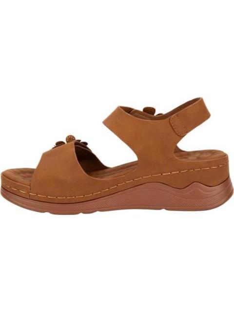 SANDALIA CONFORT FLOR COGNAC SHOSH