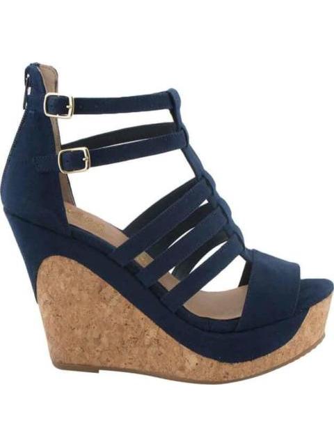 Sandalia plataforma outlet azul marinho