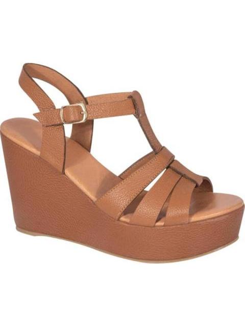 SANDALIA DE PIEL CAFE VI LINE