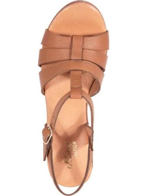 SANDALIA DE PIEL CAFE VI LINE