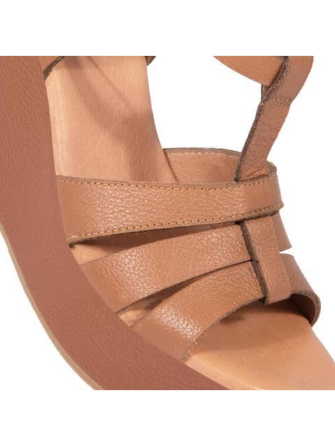 SANDALIA DE PIEL CAFE VI LINE