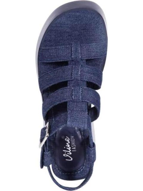 SANDALIA CON PLATAFORMA AZUL MEZCLILLA VI LINE FASHION