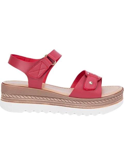 SANDALIA PLATAFORMA PERFORADO ROJO VI LINE