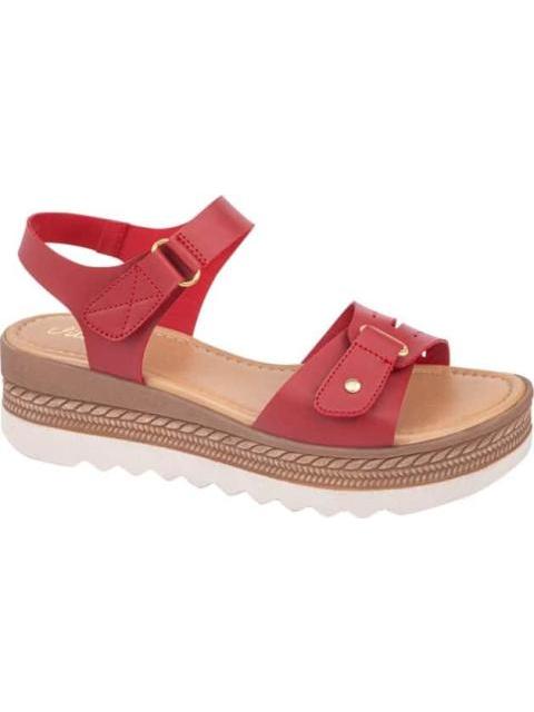 SANDALIA PLATAFORMA PERFORADO ROJO VI LINE