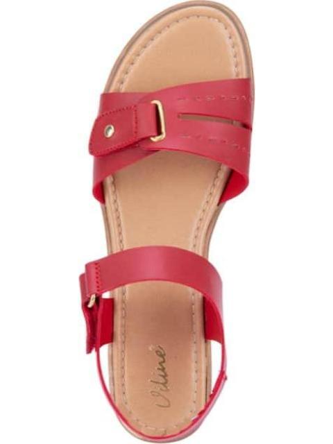 SANDALIA PLATAFORMA PERFORADO ROJO VI LINE