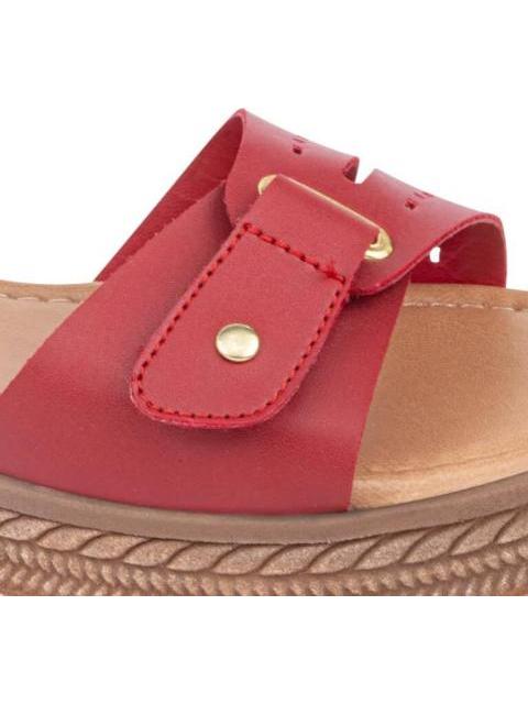 SANDALIA PLATAFORMA PERFORADO ROJO VI LINE