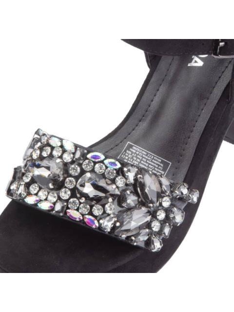 SANDALIA CON BRILLOS NEGRO BELINDA PEREGRIN