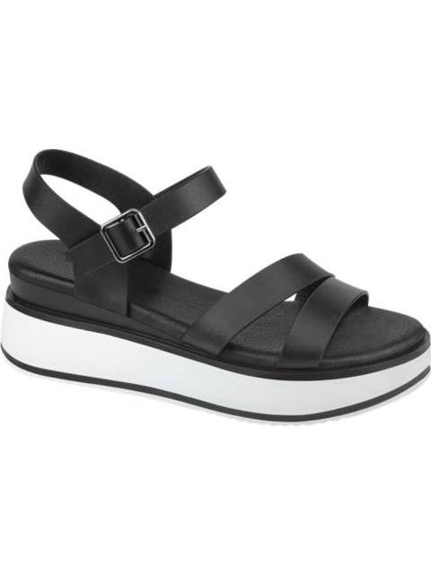 SANDALIA DE PIEL NEGRO VI LINE