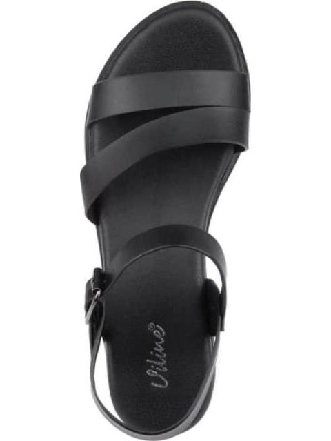 SANDALIA DE PIEL NEGRO VI LINE