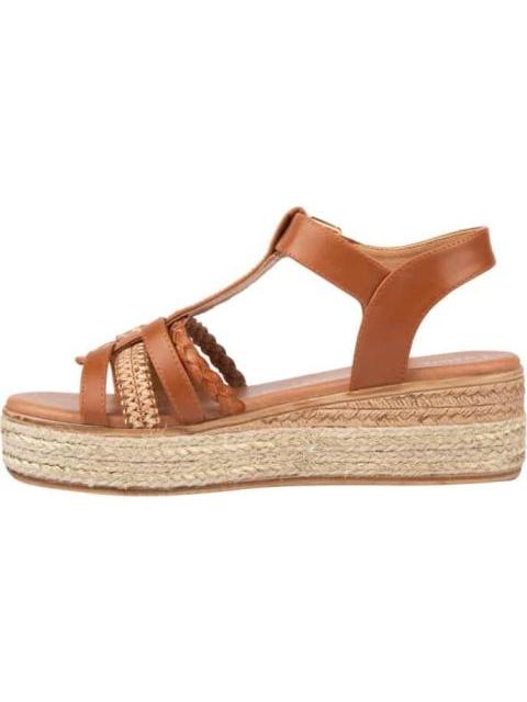 SANDALIA CON PLATAFORMA RAFIA COGNAC VI LINE