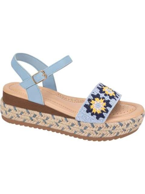 SANDALIA TEJIDA CON PLATAFORMA AZUL VI LINE