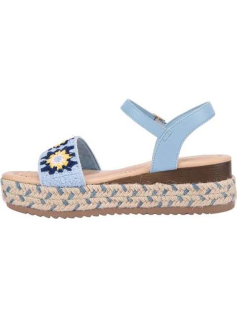 SANDALIA TEJIDA CON PLATAFORMA AZUL VI LINE