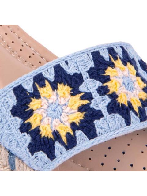 SANDALIA TEJIDA CON PLATAFORMA AZUL VI LINE