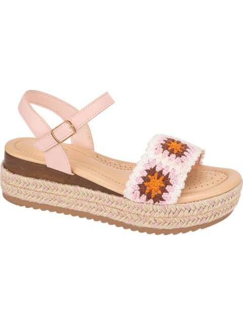 SANDALIA TEJIDA CON PLATAFORMA ROSA VI LINE