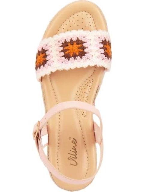 SANDALIA TEJIDA CON PLATAFORMA ROSA VI LINE