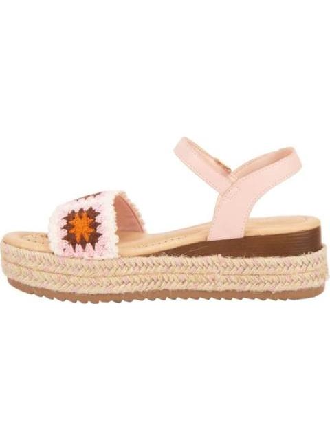 SANDALIA TEJIDA CON PLATAFORMA ROSA VI LINE