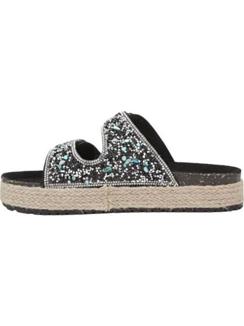 SANDALIA CON BRILLOS NEGRO VI LINE FASHION