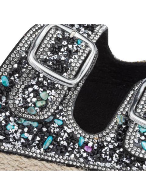 SANDALIA CON BRILLOS NEGRO VI LINE FASHION