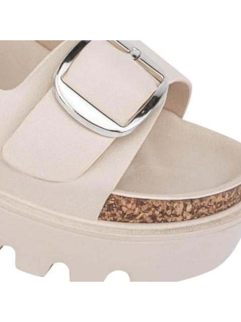 SANDALIA HEBILLAS BEIGE/HUESO VI LINE