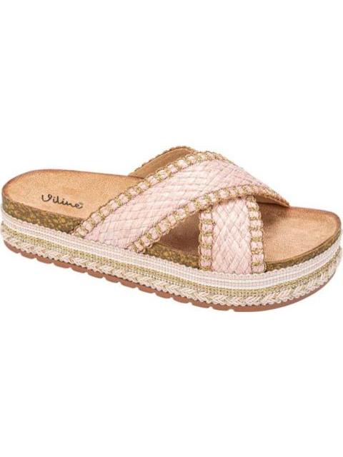 SANDALIA RAFIA ROSA VI LINE