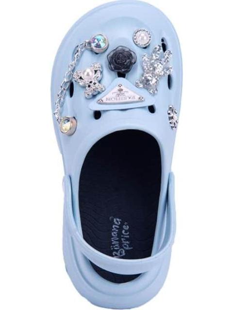 SANDALIA ZUECO AZUL BANANA PRICE