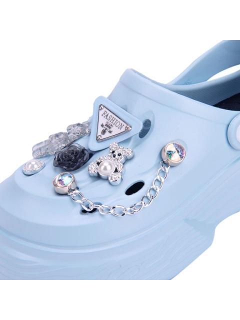 SANDALIA ZUECO AZUL BANANA PRICE