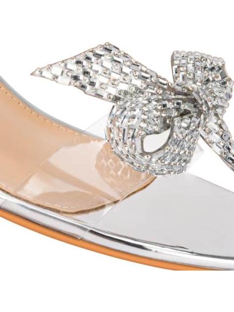 SANDALIA TACON ACRILICO PLATA THALIA SODI