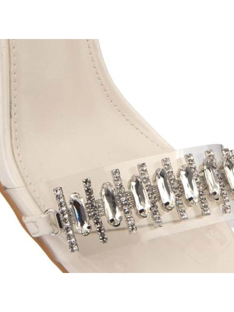 SANDALIA CON BRILLOS BEIGE/HUESO THALIA SODI
