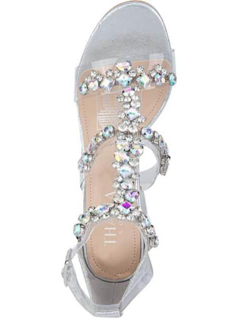 SANDALIA CON BRILLOS PLATA THALIA SODI