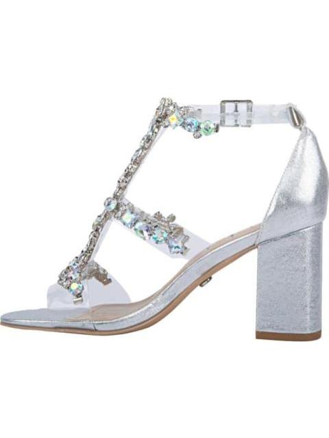 SANDALIA CON BRILLOS PLATA THALIA SODI