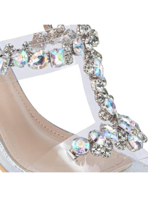 SANDALIA CON BRILLOS PLATA THALIA SODI