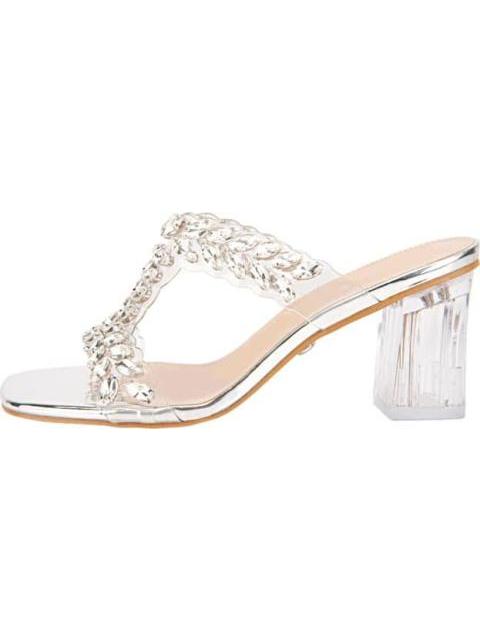 SANDALIA TACON ACRILICO PLATA THALIA SODI